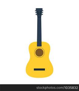 Guitar icon vector classical wooden guitar isolated on white. Guitar icon vector classical wooden guitar isolated