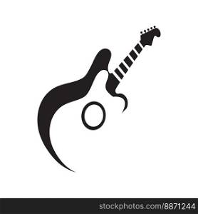 Guitar illustration logo design vector and symbol 