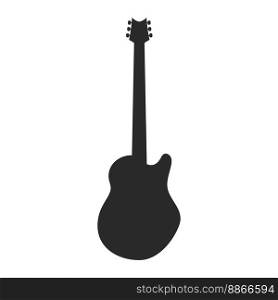 Guitar illustration logo flat design vector template