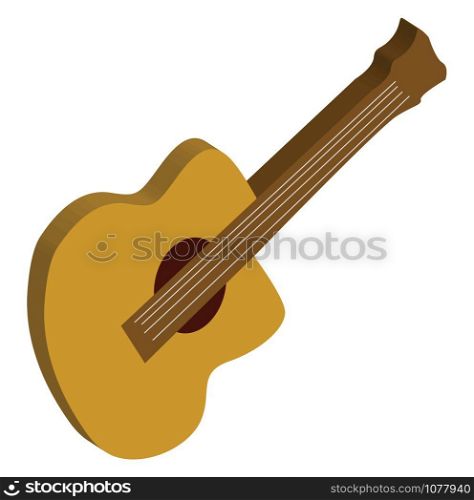 Guitar, illustration, vector on white background.