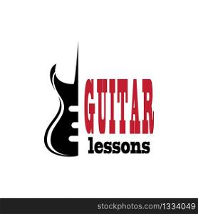 Guitar lessons logo creative vector icon illustration