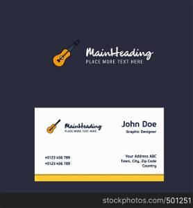 Guitar logo Design with business card template. Elegant corporate identity. - Vector