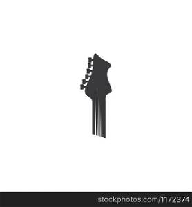 Guitar logo flat design vector template