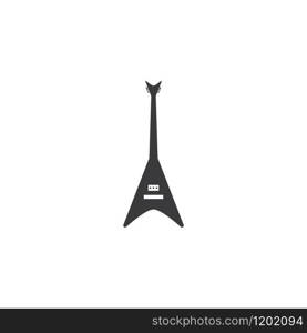 Guitar logo flat design vector template