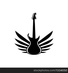 Guitar logo icon vector illustration design