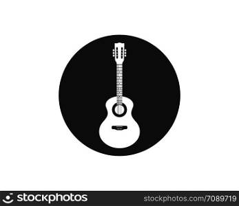 guitar logo icon vector illustration design template