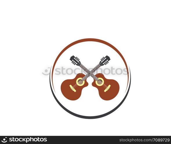 guitar logo icon vector illustration design template