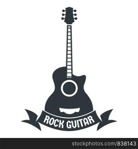 Guitar logo. Simple illustration of guitar vector logo for web. Guitar logo, simple gray style