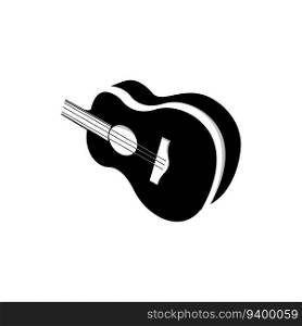 Guitar Logo, Ukulele Musical instrument Vector, Simple Silhouette Design