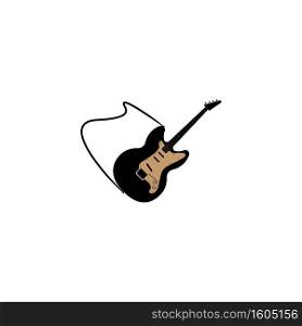 guitar logo vector design illustration background