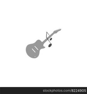 guitar logo vector illustration design image