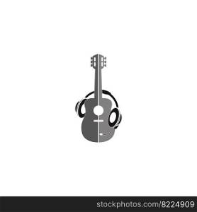 guitar logo vector illustration design image