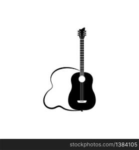 Guitar logo vector template illustration design