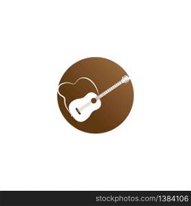 Guitar logo vector template illustration design