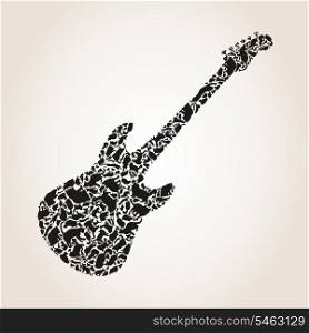 Guitar made of cats. A vector illustration