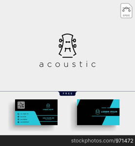 Guitar music Initial A, logo template vector illustration and business card. Guitar music Initial A, logo template and business card