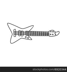 guitar music instrument doodle sketch cartoon vector. guitar music instrument doodle sketch cartoon vector art