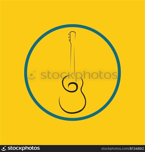 Guitar Music Logo Vector Illustration design template