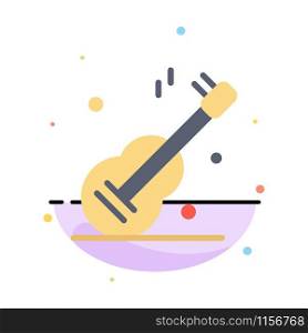 Guitar, Music, Usa, American Abstract Flat Color Icon Template