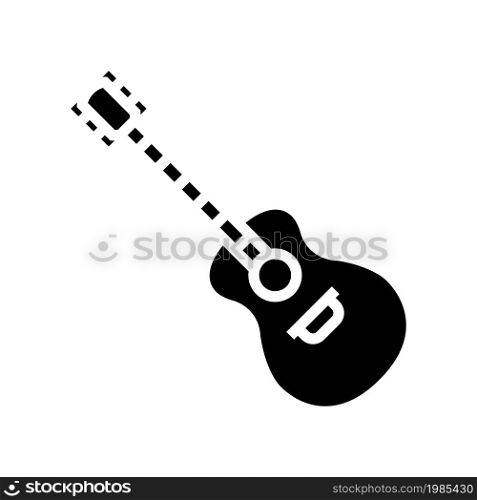guitar musical instrument glyph icon vector. guitar musical instrument sign. isolated contour symbol black illustration. guitar musical instrument glyph icon vector illustration