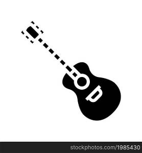guitar musical instrument glyph icon vector. guitar musical instrument sign. isolated contour symbol black illustration. guitar musical instrument glyph icon vector illustration