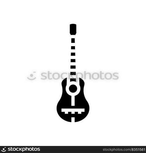 guitar musician instrument glyph icon vector. guitar musician instrument sign. isolated symbol illustration. guitar musician instrument glyph icon vector illustration