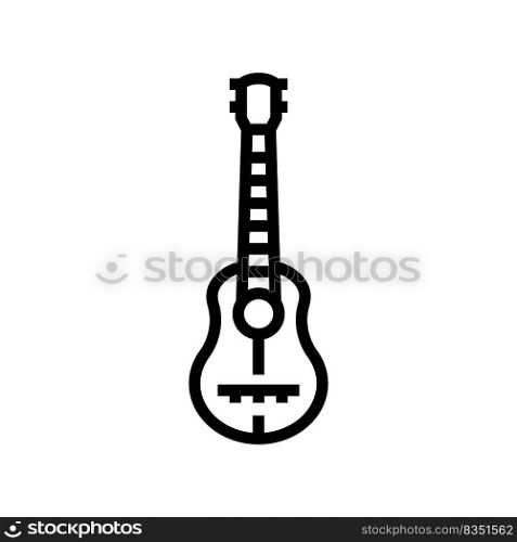 guitar musician instrument line icon vector. guitar musician instrument sign. isolated contour symbol black illustration. guitar musician instrument line icon vector illustration