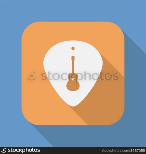 Guitar plectrum icon with the Guitar symbol, sign, logo
