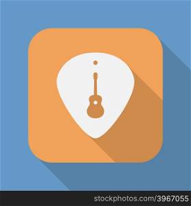 Guitar plectrum icon with the Guitar symbol, sign, logo