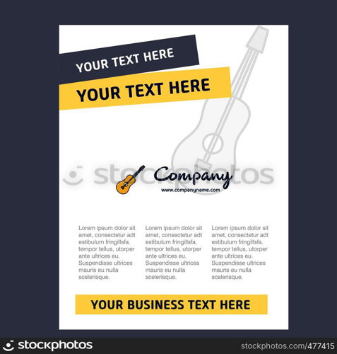 Guitar Title Page Design for Company profile ,annual report, presentations, leaflet, Brochure Vector Background