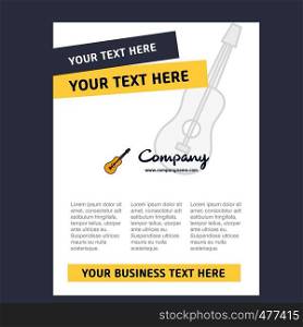 Guitar Title Page Design for Company profile ,annual report, presentations, leaflet, Brochure Vector Background