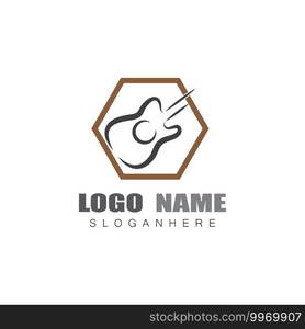 Guitar  Wave Logo Template vector symbol nature