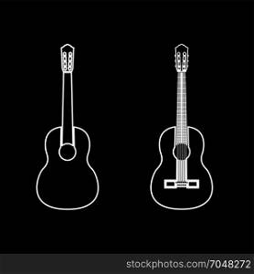 Guitar white icon .