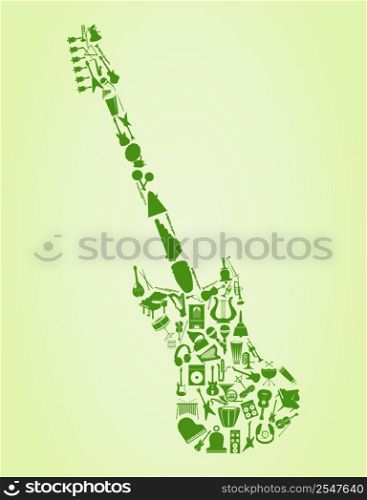 Guitar2. Guitar collected from musical instruments. A vector illustration