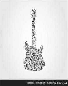 Guitar4. Guitar collected from set of notes. A vector illustration