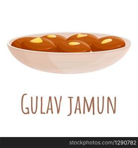 Gulav jamun food icon. Cartoon of gulav jamun food vector icon for web design isolated on white background. Gulav jamun food icon, cartoon style