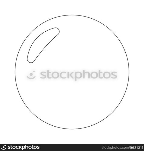Gum bubble black and white 2D line cartoon object. Soapy sphere. Soap bubble floating isolated vector outline item. Dreams washing water. Childhood bathroom foam monochromatic flat spot illustration. Gum bubble black and white 2D line cartoon object
