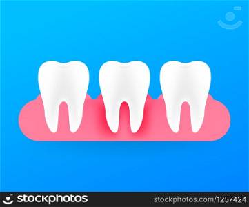 Gum disease, periodontitis. Healthy white tooth. Vector stock illustration. Gum disease, periodontitis. Healthy white tooth. Vector stock illustration.