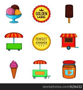 Gum icons set. Cartoon set of 9 gum vector icons for web isolated on white background. Gum icons set, cartoon style
