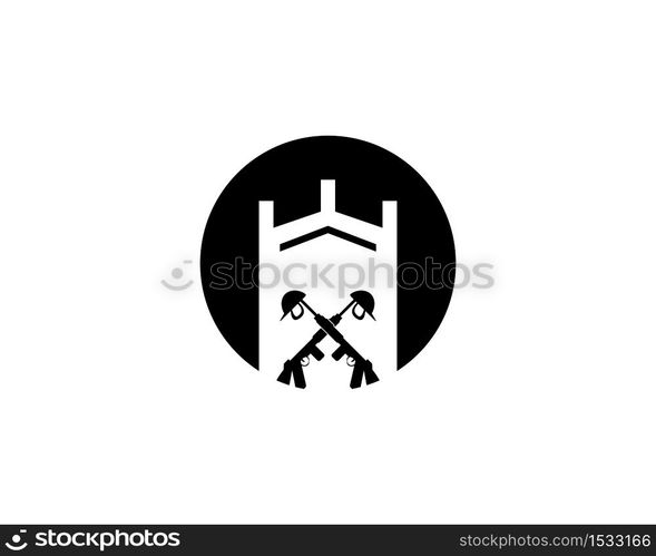 Gun army military icon and symbol vector illustration