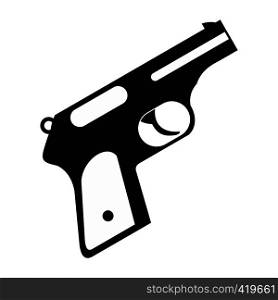 Gun black simple icon on a white background. Gun black simple icon