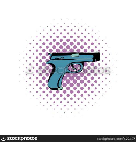 Gun comics icon on a white background. Gun comics icon