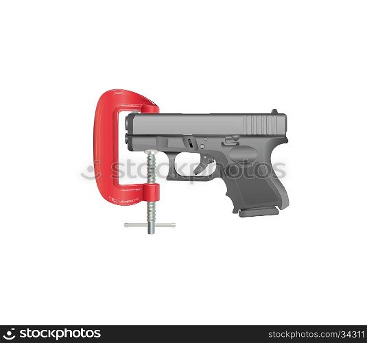 Gun Control - Handgun Gripped in a G Clamp