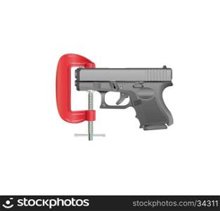 Gun Control - Handgun Gripped in a G Clamp