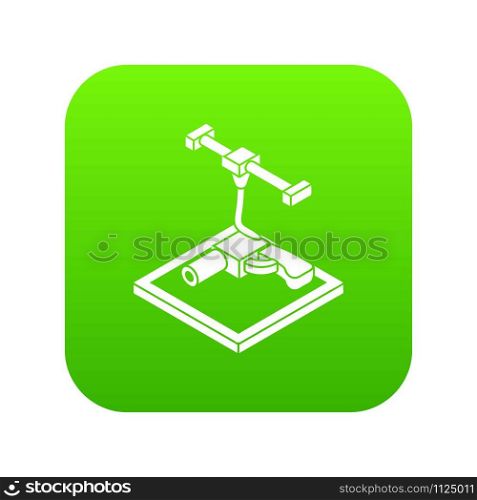 Gun d printing icon green vector isolated on white background. Gun d printing icon green vector