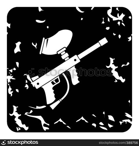 Gun for paintball icon. Grunge illustration of gun for paintball vector icon for web. Gun for paintball icon, grunge style