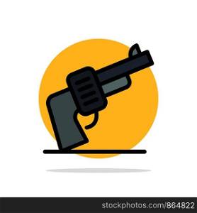 Gun, Hand, Weapon, American Abstract Circle Background Flat color Icon