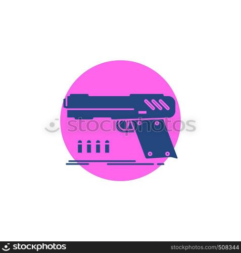 gun, handgun, pistol, shooter, weapon Glyph Icon.. Vector EPS10 Abstract Template background