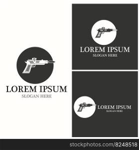 Gun icon and symbol vector template