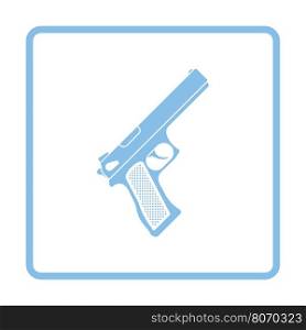 Gun icon. Blue frame design. Vector illustration.